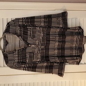 Cocomo Top, 3/4 Sleeve, Black/White, Size 2X